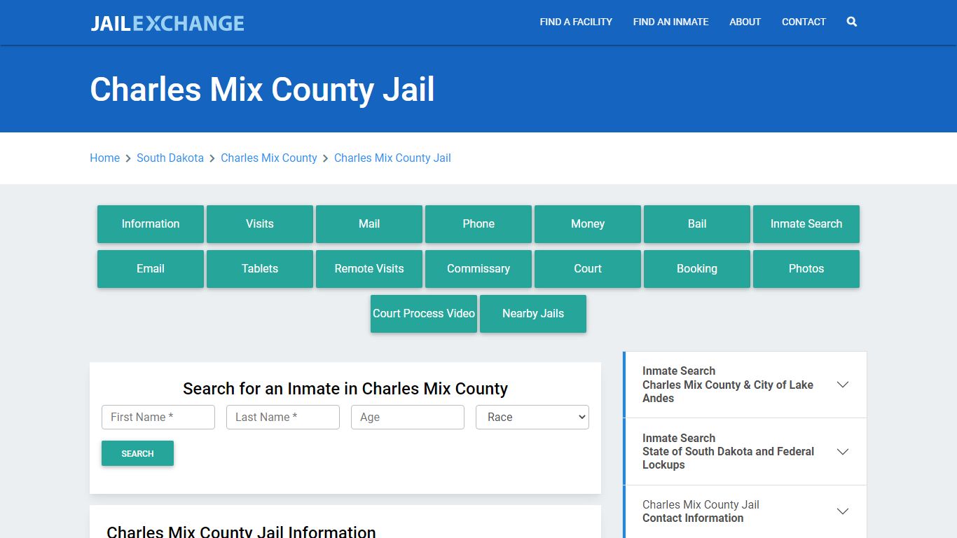 Charles Mix County Jail Roster Lookup, SD, Inmate Search