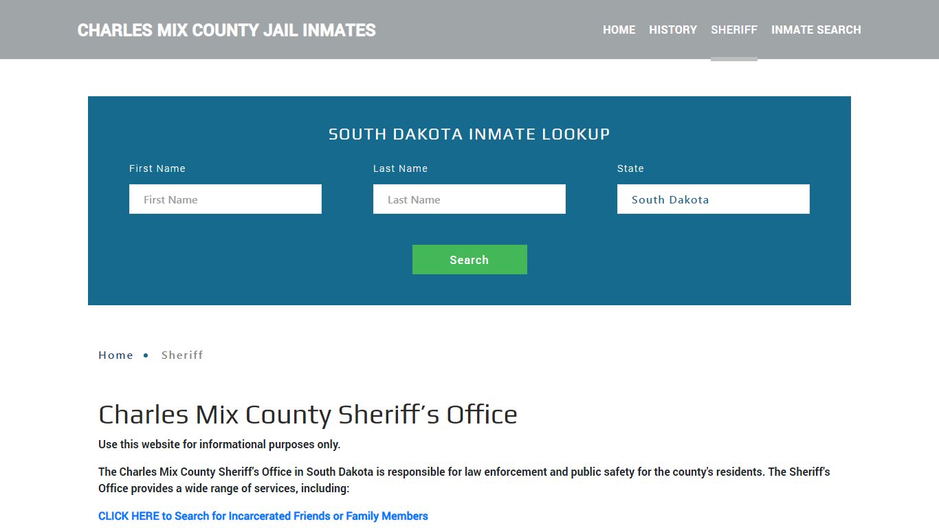 Charles Mix County Sheriff, SD Arrest Warrant Lookup